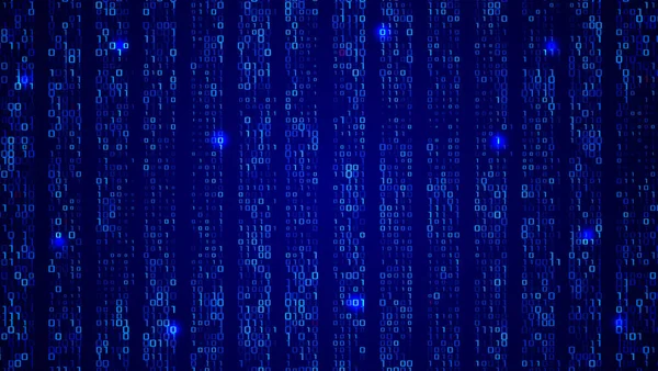 Flujo Código Matriz Binaria Pantalla Números Matriz Del Ordenador Concepto — Archivo Imágenes Vectoriales