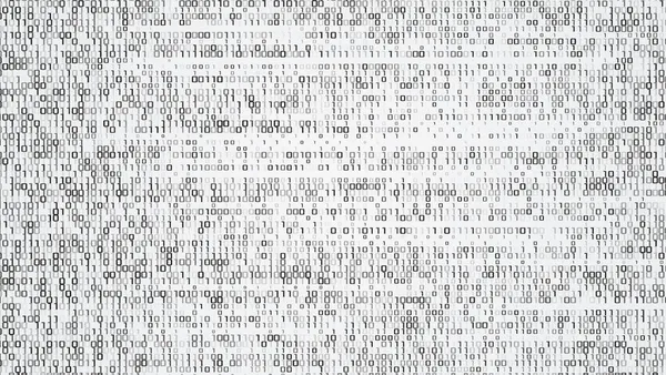 Fluxo Código Matriz Binária Tela Números Matriz Computador Conceito Codificação — Vetor de Stock