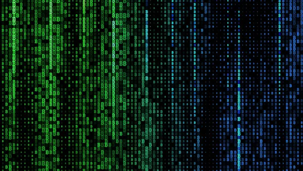 Flujo Código Matriz Binaria Pantalla Números Matriz Del Ordenador Concepto — Archivo Imágenes Vectoriales