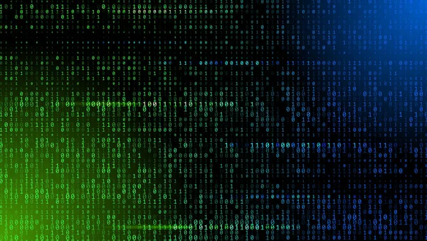 Een Stroom Binaire Matrix Code Het Scherm Nummers Van Computermatrix — Stockvector