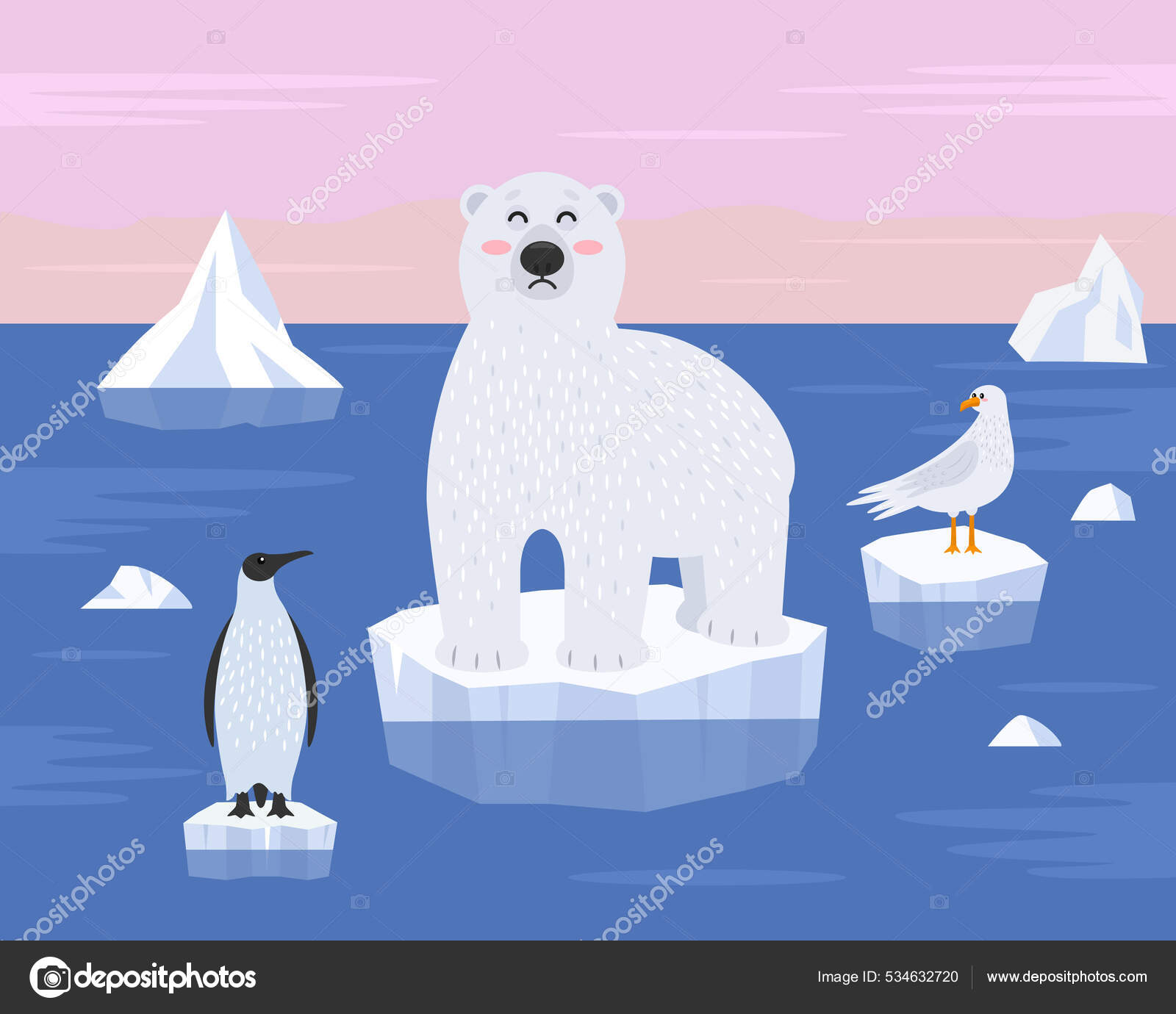 Polar Bear Penguin Seagull Stand Ice Floe Concept Global Warming Stock Vector Image by ©pogorelovaolga37@ #534632720 Polar Bear Penguin Seagull Stand Ice Floe Concept Global Warming Stock Vector Image by ©pogorelovaolga37@ #534632720