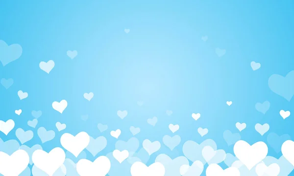 Holiday Banner Hearts Blue Background Place Text Concept Valentine Day — Wektor stockowy