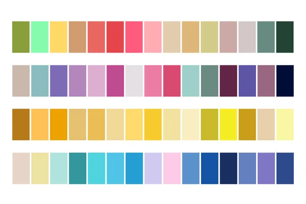 Μια Παλέτα Παστέλ Και Φωτεινών Χρωμάτων Διαφορετικών Χρωμάτων Δείγματα Ταιριαστών — Διανυσματικό Αρχείο