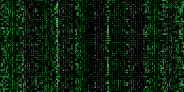 Proud Binárního Kódu Matice Obrazovce Čísla Počítačové Matice Koncept Kódování — Stockový vektor