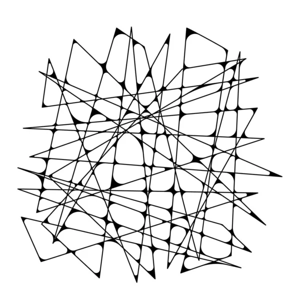 Abstrakte Webmuster Vektorillustration Einem Linearen Stil Schwarzes Muster — Stockvektor
