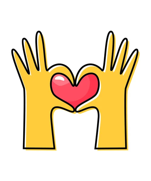Menselijke Handen Maken Een Hart Teken Concept Van Liefde Liefdadigheid — Stockvector
