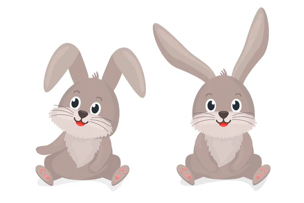 Set Cute Hares Animal Rabbit Symbol New Year 2023 Vector — Image vectorielle