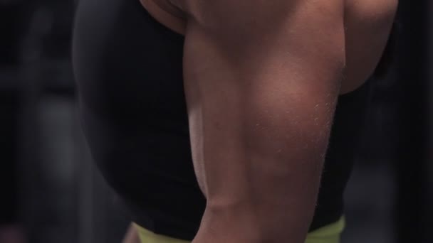 Язиста Жінка Бодібілдер Тренування Тренажерному Залі Концепція Спорту Охорони Здоров — стокове відео