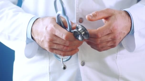 Orvosi Gesztusok Kezével Üvegből Orvosi Egészségügyi Ellátás Fogalma — Stock videók