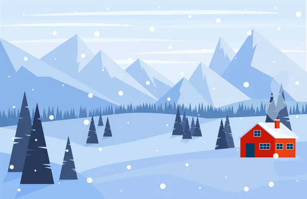 Vector Inconsútil Paisaje Invierno Tarjeta Navidad — Archivo Imágenes Vectoriales