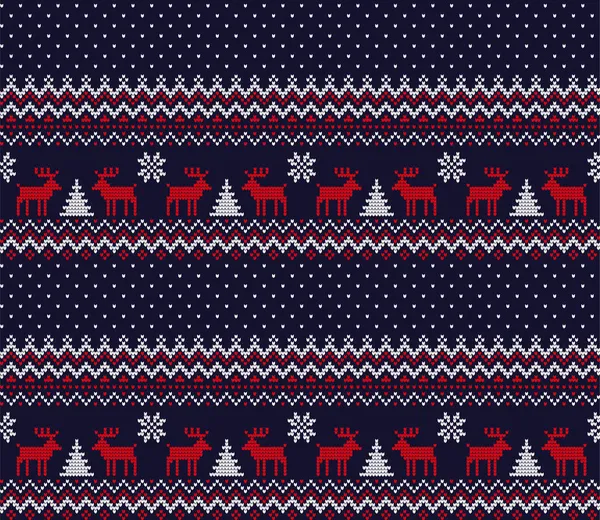 Patrón Punto Navidad Año Nuevo Buffalo Plaid Diseño Suéter Punto — Archivo Imágenes Vectoriales