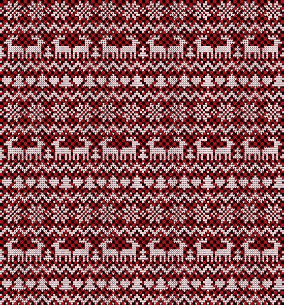Patrón Punto Navidad Año Nuevo Buffalo Plaid Diseño Suéter Punto — Vector de stock