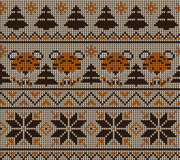 타이거스에서 성탄절 패턴이야 스웨터를 페이퍼는 인쇄를 포장한다 Eps — 스톡 벡터