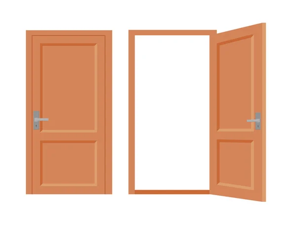 Illustration Vectorielle Portes Ouvertes Fermées Spe — Image vectorielle