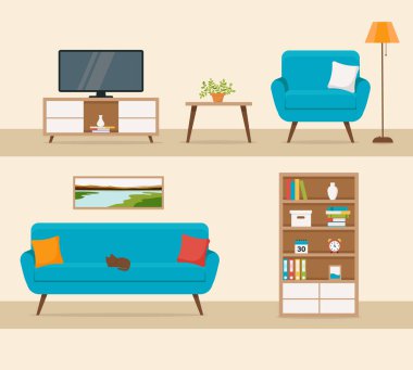 Kış manzarasına açılan bir kapı. Düz çizgi film stili vektör çizimi. EPS 10