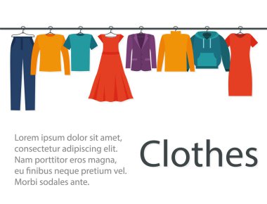 Banner hanger with clothes vector illustration Eps 10