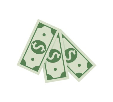 Bir paket dolar. Web için vektör illüstrasyonu, düz tasarımda mobil uygulama. EPS 10