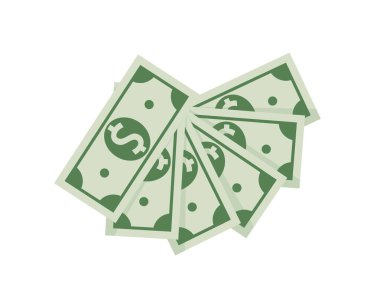 Bir paket dolar. Web için vektör illüstrasyonu, düz tasarımda mobil uygulama. EPS 10