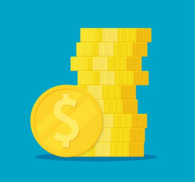 Dolar parası. Web için vektör illüstrasyonu, düz tasarımda mobil uygulama. EPS 10