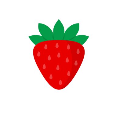 Çilek ikonu vektör illüstrasyon çizgi film stili. EPS 10