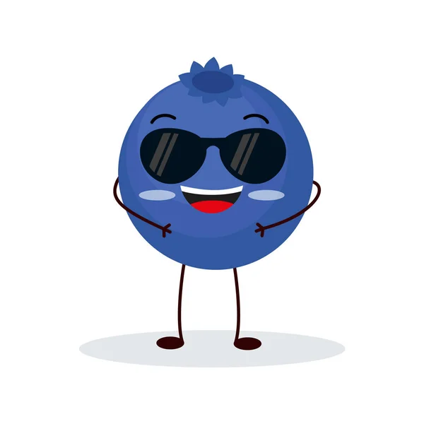 Χαριτωμένος Χαρακτήρας Βατόμουρου Αστείο Emoticon Φρούτων Επίπεδο Στυλ Eps — Διανυσματικό Αρχείο