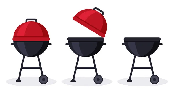 Grill Vector Illustratie Geïsoleerd Witte Achtergrond Eps — Stockvector