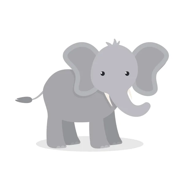 Lindo Elefante Animal África Ilustración Vectorial Estilo Plano Eps — Vector de stock