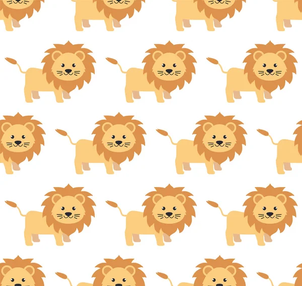 ライオンズのシームレスなパターン フラットスタイルのベクトルイラスト Eps — ストックベクタ