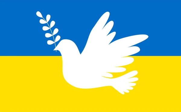 Ukrainian Flag Peace Love Form Dove Concept Peace Idea Peace — стоковый вектор