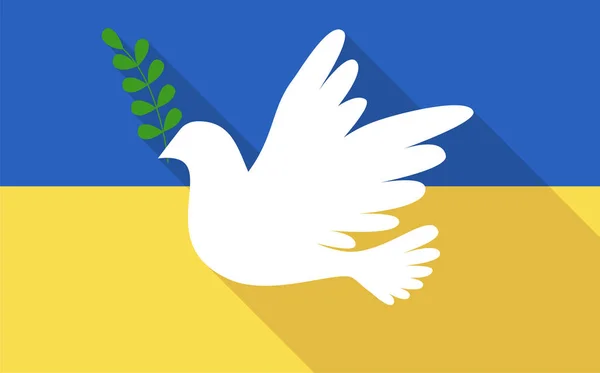 Ukrainian Flag Peace Love Form Dove Concept Peace Idea Peace — Stock Vector