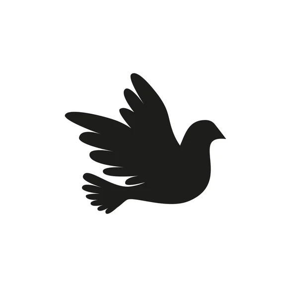 Flying Dove Silhouette Bird Doves White Background Silhouette Dove Flight — Wektor stockowy