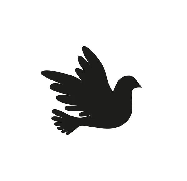 Flying Dove Silhouette Bird Doves White Background Silhouette Dove Flight — ストックベクタ