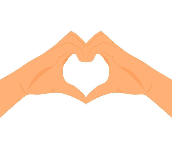 Stylized Hands Fold Shape Heart Finger Gesture Element Design Vector — Wektor stockowy