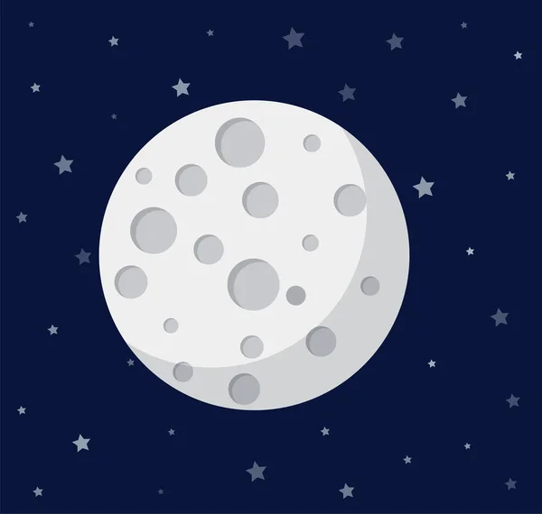 Luna Llena Realista Ilustración Vectorial Detallada Elementos Esta Imagen Proporcionados — Vector de stock