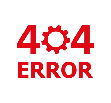 Kırmızı 404 hata sayfası düz şekilde uzun gölge ile bulunamadı. Vektör illüstrasyonu Eps 10