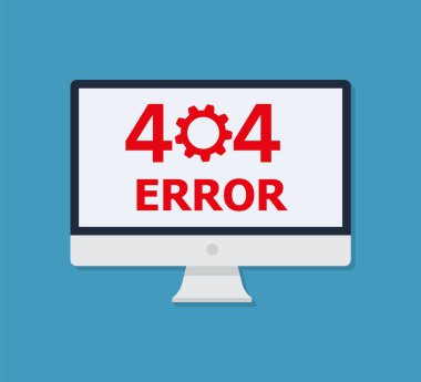 404 Hata sayfası bilgisayar, tablet, cep telefonu ekranında bulunamadı. İnternet bağlantısı hatası işareti. Eps 10