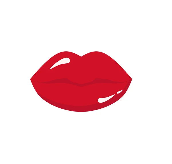 Los Labios Rojos Femeninos Los Labios Mujer Emociones Sonríe Bésame — Archivo Imágenes Vectoriales