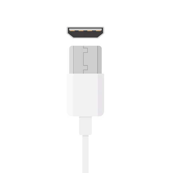 Creative Vector Illustration Cellphone Usb Charging Plugs Cable Isolated Transparent — Vector de stock