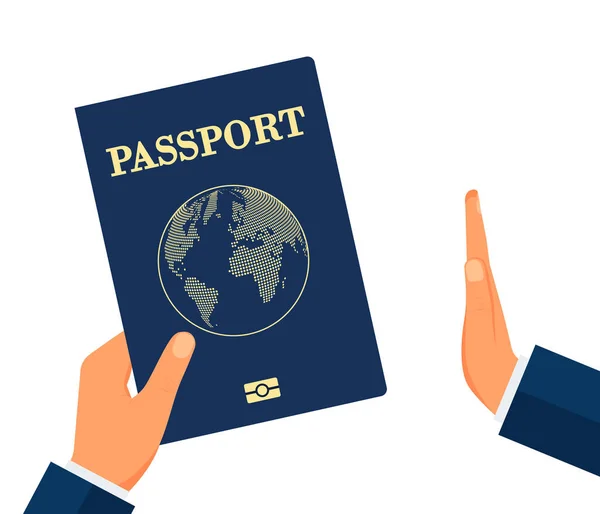 Border Control Passport Control Prohibition Travel Another Country Vector Illustration — Vector de stock