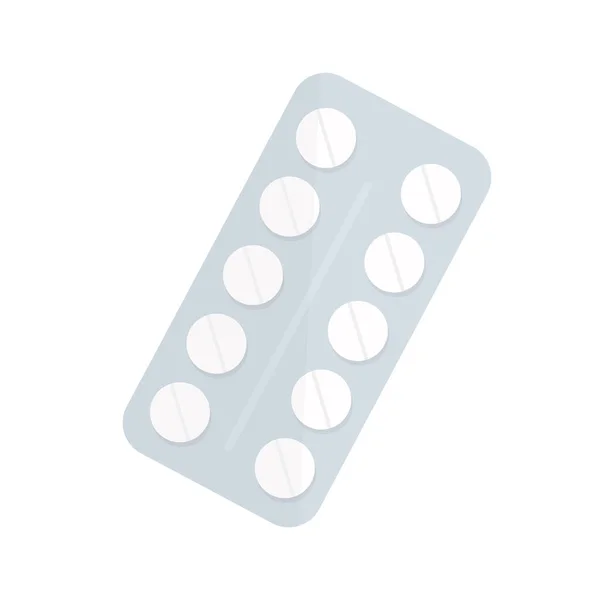 White Package Tablets Blisters Pack Medicines Mock Vector Template Painkillers — Stockvector