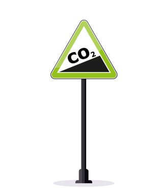 CO2 warning traffic sign frame. Vector illustration