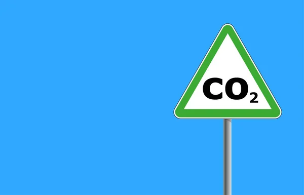 Co2 Warning Traffic Sign Frame Vector Illustration — Stock Vector