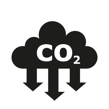 CO2 uyarı levhası çerçevesi. Vektör illüstrasyonu