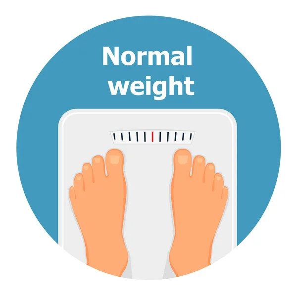 Woman Standing Bathroom Scales Top View Feet Weight Measurement Control — ストックベクタ