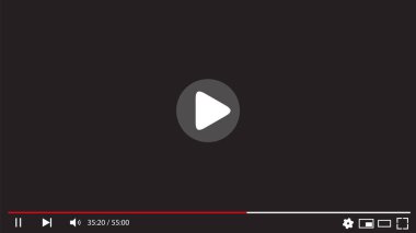 Video player template for web or mobile apps. Vector illustration. Eps 10