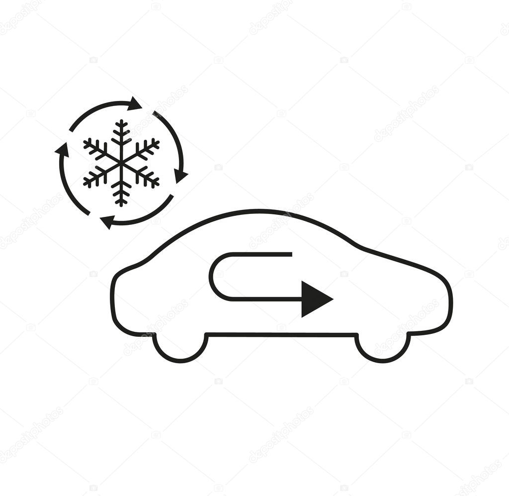 Car Air Condition icon. Monochrome simple line Car Service icon for templates, web design and infographics Eps 10