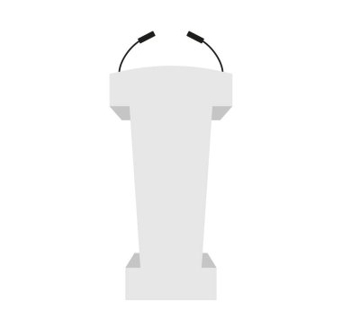 Tribün kürsüsü kürsüsü konuşma standı. Vektör illüstrasyonu Eps 10