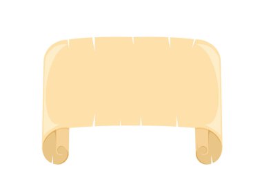 Papyrus scroll, parchment paper with old texture, vector banner isolated on white background.Vintage roll for map, oll, old, bible, medieval letter. Ancient papyrus scroll eps 10