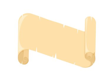 Papyrus scroll, parchment paper with old texture, vector banner isolated on white background.Vintage roll for map, oll, old, bible, medieval letter. Ancient papyrus scroll eps 10