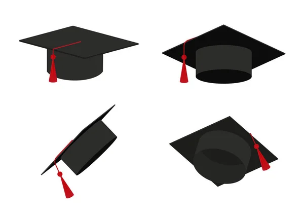 Graduation Cap Vector Isolated White Background Icon Graduation Cap Eps — ストックベクタ